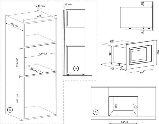 Встраиваемая микроволновая печь KRONA WIRBEL 60 BL (preview 9)