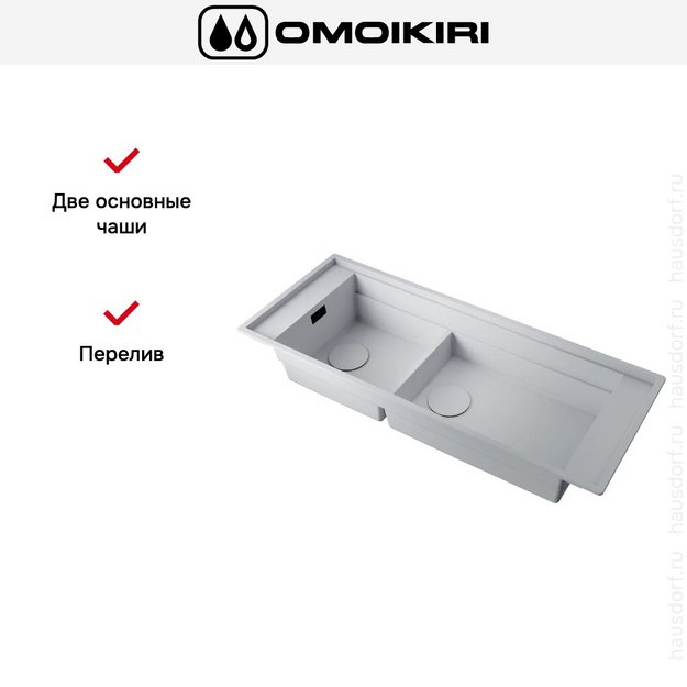 Мойка Omoikiri Sintesi Pro 114-2-U/I wh (preview 3)