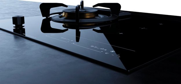 Газовая варочная панель с индукцией Kuppersbusch KIG 6850.0 SR-E5 Black Velvet (preview 3)