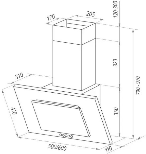 Кухонная вытяжка MAUNFELD Tower C 60 слоновая кость (preview 9)