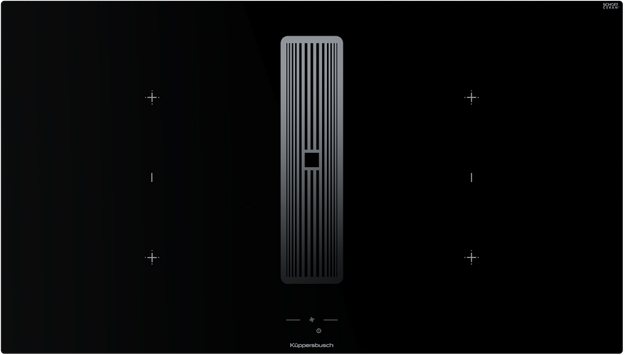 Индукционная варочная поверхность с вытяжкой Kuppersbusch с чёрными ручками KMI 9850.1 SR-S Stainless steel (preview 1)