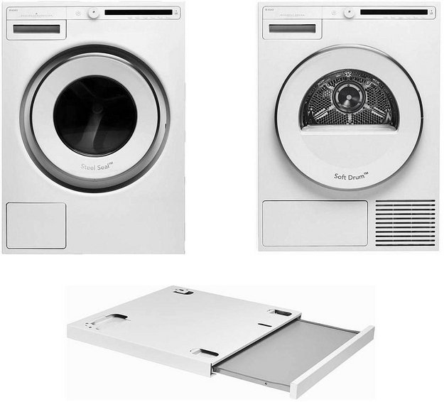 Asko Classic 7 (стиральная машина W2084.W/3 + сушильная машина T208C.W + выдвижная полка HSS1053W) (preview 1)