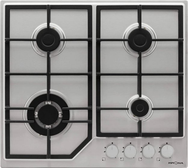 Газовая варочная панель KRONA NEBEL 60 IX W (preview 1)