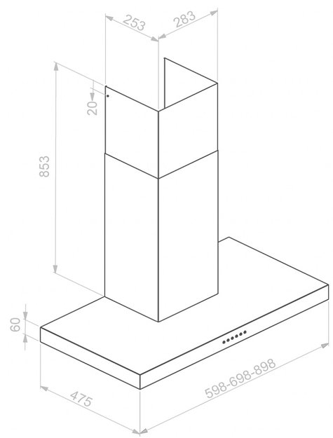 Вытяжка Pando P-823N/60 IX V.850 ECO SEC PLUS (preview 3)