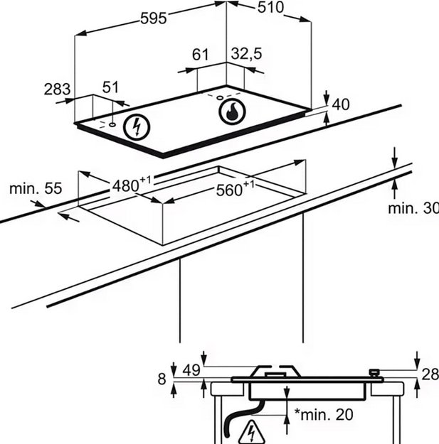 Варочная панель Electrolux EGS6436WW (фото 7) Варочная панель Electrolux EGS6436WW (preview 7)