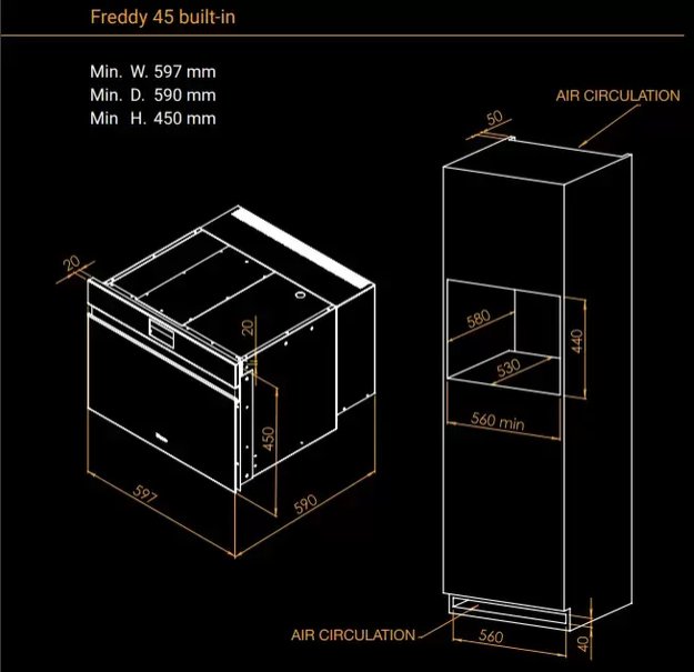 Встраиваемый шкаф шоковой заморозки Irinox Freddy 45 HF452350006 (полированная сталь/черный) (фото 12) Встраиваемый шкаф шоковой заморозки Irinox Freddy 45 HF452350006 (полированная сталь/черный) (preview 12)