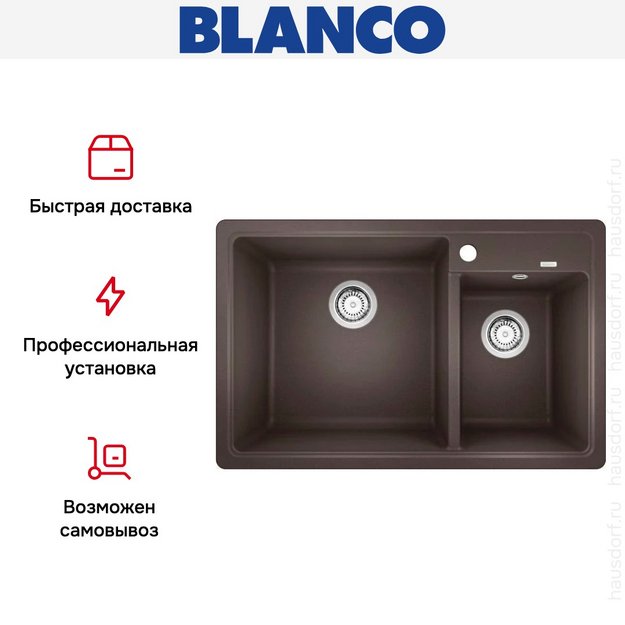 Мойка BLANCO LEGRA 8 SIlgranit кофе, чаша слева (preview 10)