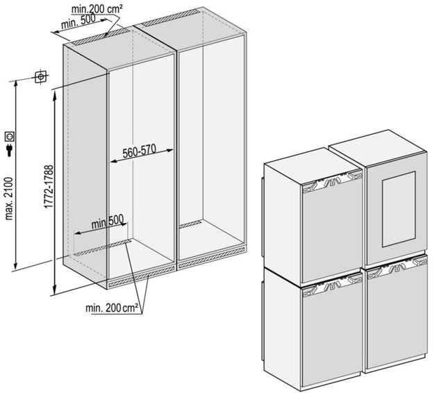 Встраиваемый холодильник Side-by-Side Liebherr SBSWgb 64I5 BioFresh NoFrost (фото 5) Встраиваемый холодильник Side-by-Side Liebherr SBSWgb 64I5 BioFresh NoFrost (preview 5)