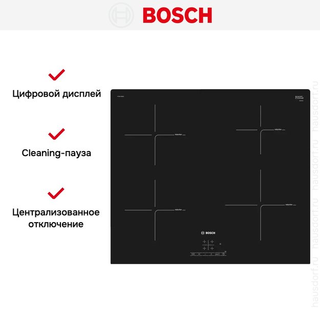 Индукционная варочная панель Bosch PUE 611 BB6E (фото 6) Индукционная варочная панель Bosch PUE 611 BB6E (preview 6)