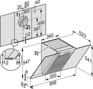 Вытяжка Miele DA 6096 W OBSW с витрины, новая (без коробки) фото 3 в Казани и Татарстане