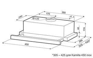 Встраиваемая вытяжка Крона KAMILLA 450 BLACK фото 4 в Казани и Татарстане Встраиваемая вытяжка KRONA KAMILLA 450 BLACK фото 4 в Казани и Татарстане