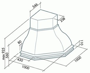 Вытяжка Falmec Iris Tulip ANG (600) S вишня фото в Казани и Татарстане