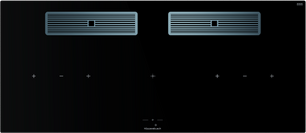 Индукционная варочная поверхность с вытяжкой Kuppersbusch с чёрными ручками KMI 12850.0 SR-S Stainless steel фото в Казани и Татарстане