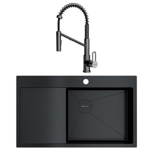 Omoikiri (мойка AKISAME 86 SIDE GB-R + смеситель MIKAWA 2 PLUS-SB GB) фото в Казани и Татарстане