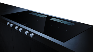 Индукционная варочная поверхность с вытяжкой Kuppersbusch KMI 12850.0 SR-E Stainless steel фото 3 в Казани и Татарстане