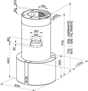 Настенная вытяжка Фабер Cassiopea Isola EG10 X/V A50 фото 3 в Казани и Татарстане Настенная вытяжка Faber Cassiopea Isola EG10 X/V A50 фото 3 в Казани и Татарстане
