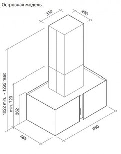 Вытяжка Falmec Mirabilia Isola 67 Alphabet Vetro (800) ECP фото 2 в Казани и Татарстане