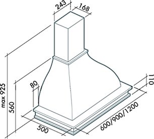 Вытяжка Falmec Iris Piastrelata 120 (600) S орех фото 4 в Казани и Татарстане