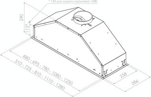Встраиваемая вытяжка Pando GTI/510 NEGRO V.1050 ECO SEC PLUS фото 2 в Казани и Татарстане
