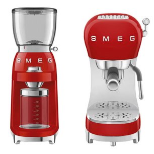 Smeg 50`s Style (кофемашина ECF02RDEU + кофемолка CGF11RDEU) фото в Казани и Татарстане