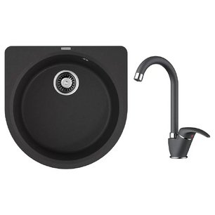 Omoikiri (мойка Akegata 51 BL + смеситель UMI BL) фото в Казани и Татарстане