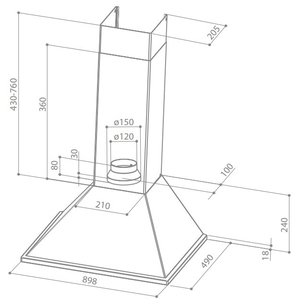 Вытяжка Faber SYNTHESIS BK A90 PB фото 2 в Казани и Татарстане