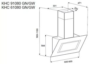 Вытяжка Кертинг KHC 91080 GW фото 3 в Казани и Татарстане Вытяжка Korting KHC 91080 GW фото 3 в Казани и Татарстане