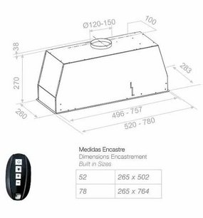 Встраиваемая вытяжка Pando NEO/52 INOX V. 830 SEC фото 2 в Казани и Татарстане