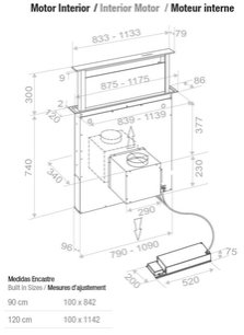 Встраиваемая в столешницу вытяжка Pando E-320/120 INOX V.950 SEC фото 3 в Казани и Татарстане