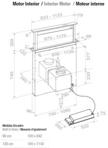 Встраиваемая в столешницу вытяжка Pando E-320/90 INOX V.950 SEC фото 3 в Казани и Татарстане