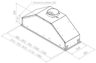 Встраиваемая вытяжка Pando GTI/810 INOX V.850 SEC фото 3 в Казани и Татарстане