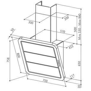 Вытяжка Faber Galaxy X/V WH A75 фото 2 в Казани и Татарстане