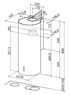 Вытяжка Фабер CYLINDRA/2 EV8 2EL XH890 фото 4 в Казани и Татарстане Вытяжка Faber CYLINDRA/2 EV8 2EL XH890 фото 4 в Казани и Татарстане