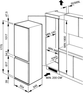 Холодильник Смег CB30PFNF фото 3 в Казани и Татарстане Холодильник Smeg CB30PFNF фото 3 в Казани и Татарстане