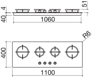 Газовая варочная панель Barazza 1PMD104N фото 3 в Казани и Татарстане