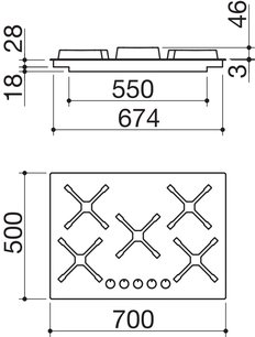 Газовая варочная панель Barazza 1PSP75 фото 3 в Казани и Татарстане