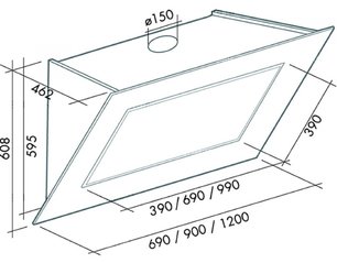 Вытяжка Falmec Quasar 120 Vetro (800) STEC white фото 3 в Казани и Татарстане