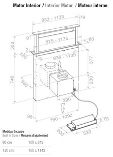 Встраиваемая в столешницу вытяжка Pando E-320/120 IX-CR.TOUCH V.2000 фото 4 в Казани и Татарстане
