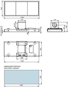 Встраиваемая вытяжка Falmec Skema 120 steel фото 3 в Казани и Татарстане