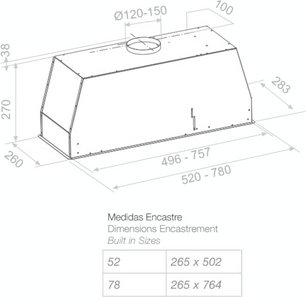 Встраиваемая вытяжка Pando NEO/78 INOX V. 830 SEC фото 2 в Казани и Татарстане