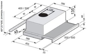 Встраиваемая вытяжка Falmec Slim 60 BK Glass фото 2 в Казани и Татарстане