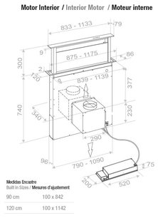 Встраиваемая в столешницу вытяжка Pando E-320/120 IX-CR.TOUCH V.950 SEC фото 3 в Казани и Татарстане