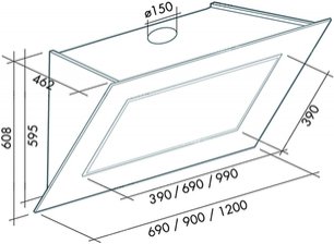 Вытяжка Falmec Quasar 120 Vetro (800) STEC gray фото 3 в Казани и Татарстане