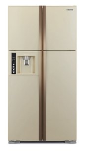 Холодильник Хитачи R-W722FPU1X GGL бежево-золотистое стекло фото в Казани и Татарстане Холодильник Hitachi R-W722FPU1X GGL бежево-золотистое стекло фото в Казани и Татарстане