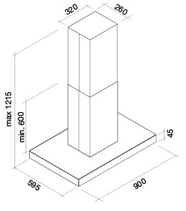 Вытяжка Falmec Luce 90 Glass White island фото 2 в Казани и Татарстане
