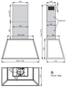 Вытяжка Falmec TIME 115 pewter фото 3 в Казани и Татарстане