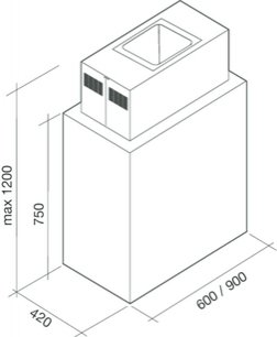 Вытяжка Falmec Laguna isola 60 vetro (800) Bianca STEC фото 4 в Казани и Татарстане
