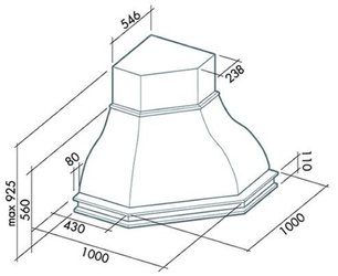 Вытяжка Falmec Iris Malizia ANG (600) S мореный дуб фото 4 в Казани и Татарстане