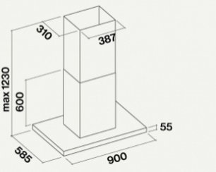 Вытяжка Фалмек Lumina 90 Glass Black island (NRS) фото 2 в Казани и Татарстане Вытяжка Falmec Lumina 90 Glass Black island (NRS) фото 2 в Казани и Татарстане