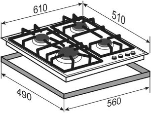 Газовая варочная панель Zigmund Shtain G 19.6 B фото 4 в Казани и Татарстане